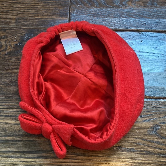 Janie and Jack Red Wool Beret - Picture 3 of 4